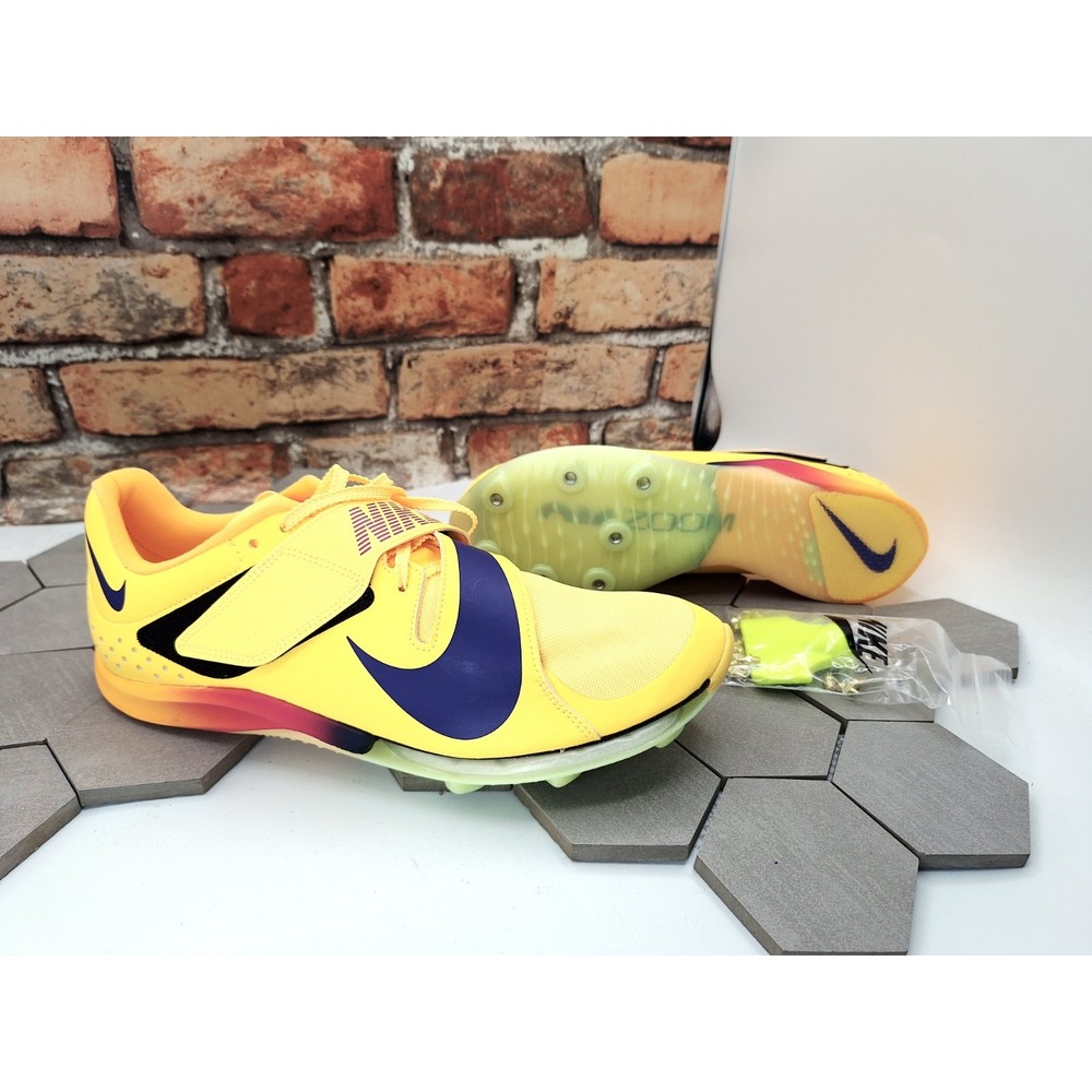 Nike Air Zoom LJ Elite Long Jump Track Shoes Citron Gold Men's Sz 10 W/ spikes